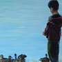 <I>À la rencontre</I>, acrylique, 22"x28"